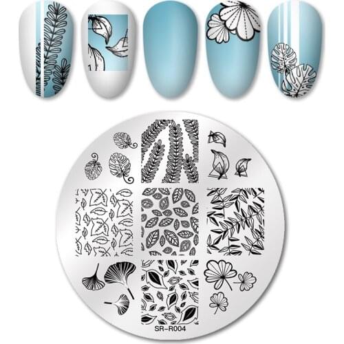 MEET ACROSS Flower Series Nail Stamping Plates Round Nail Art Image Stamp Template Plate Stencil Accessories Tool