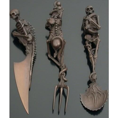 Halloween Gift Skeletal Cutlery Sets Cutlery-set Dinner Knife Fork Spoon Birthday Party Household Supplies