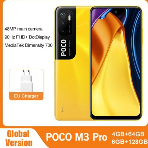 Global Version POCO M3 Pro 5G Smartphone NFC 64GB/128GB Octa Core 90Hz 6.5” FHD+ Screen 48MP Triple Camera 5000mAh Dimensity 700