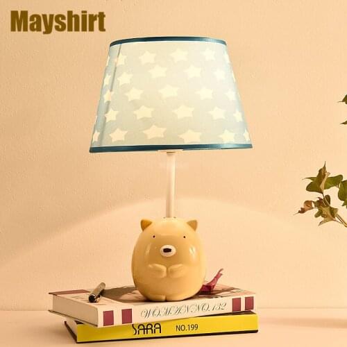 Modern Iron Fabric Table Lamps for Living Room Childrens Room Bedroom Bedside Dressing Desk Lights Art Decor LED Light Fixtures