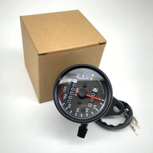 Universal Black Motorcycle Dual Speedometer Odometer 12V Moto with LED Indicator