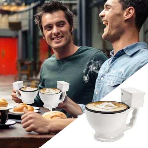 Funny Creative Ceramic Coffee Cup Funny Toilet Shaped Drinking Cup Couple Birthday Friend Gift Cup