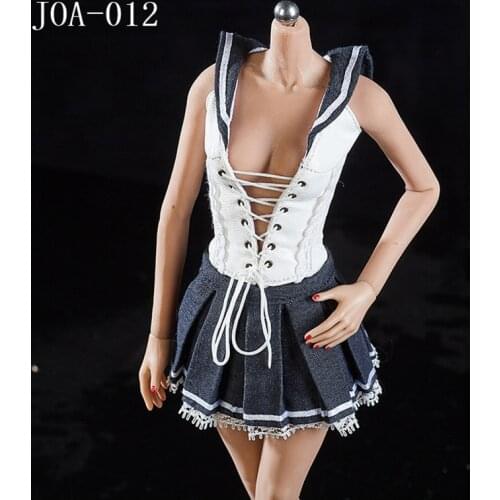 In Stock 1/6 Scale Female Uniform Set Students Suit Clothes Set Girls School Dress Sexy Erotic Grid Model for 12'' Body