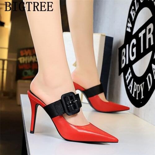 Party Shoes Luxury Heels Bigtree Shoes Mules High Heels Valentine Shoes Sexy High Heels 2019 New Pumps For Women Bayan Ayakkabi