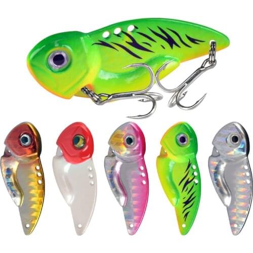 1Pcs VIB Metal Fishing Lure 45mm 12.8g Vibrations Sequin Lure Spoon Bait Bass Artificial Hard Bait Cicada lure Fishing Tackle