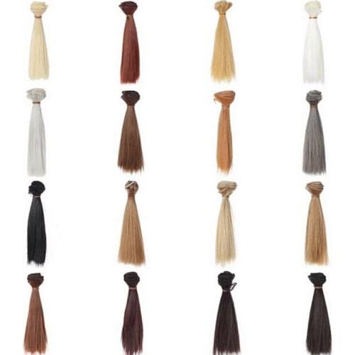 50PCS/LOT Wholesale Straight Synthetic Hair Wig Dolls DIY Handmade BJD Doll Hair 15CM