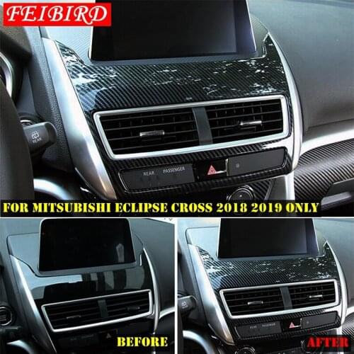 For Mitsubishi Eclipse Cross 2018 2019 Auto Accessory Dashboard Navigation GPS Display Screen Cover Trim Matte Carbon Fiber