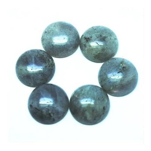 10pcs Natural Import Labradorite Stone Cabochon Beads accessories jewelry base 6mm 8mm 10mm 12mm 14mm 16mm 18mm 20mm Coin shapes