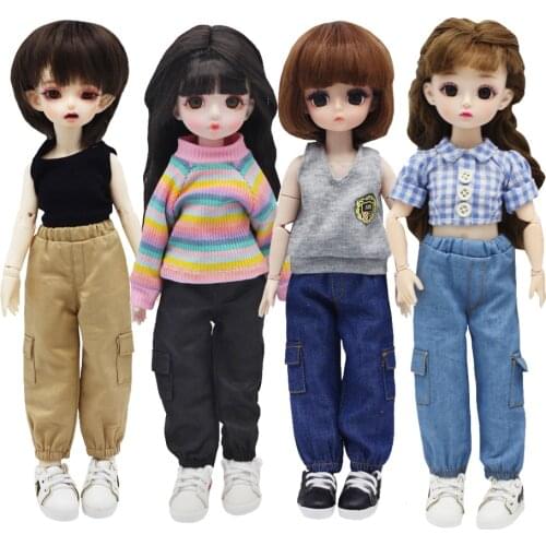 30cm BJD Baby Clothes, Overalls, Pocket Pants, Casual Pants For yosd, 1/6 BJD Doll Clothes Accessories