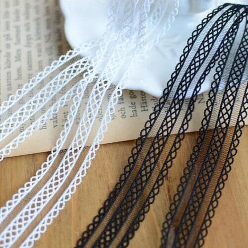 5 Meters High Quality Elastic Black White Lace Trim Lace Ribbon For Sewing crafts underwear handmade accessories DIY