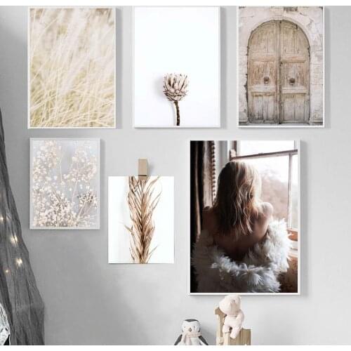 Farm Plant Leaves Wheat Feather Angel Landscape Wall Art Canvas Painting Nordic Posters And Prints Wall Pictures For Living Room