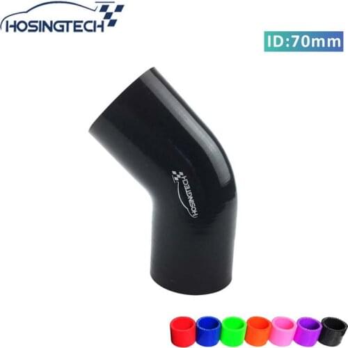 HOSINGTECH-quality warranty 70mm 2.75" black 45 degree silicone elbow turbo intercooler hose