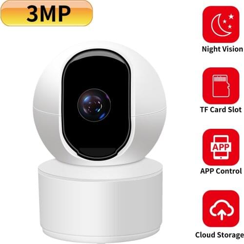 N_eye home security Camera 3MP HD wifi camera Pan/Tilt 2-way audio SD card slot Indoor ip camera CCTV Surveillance Camera 15M IR