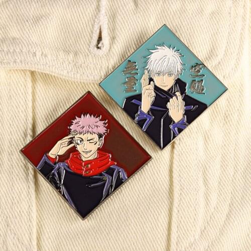 Jujutsu Kaisen Yuji Itadori Gojo Satoru Metal Badge Button Brooch Pins Collection Fashion Medal Toy Souvenir Cosplay Collection