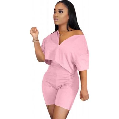Two Piece Set Women Tracksuit Summer Clothes Short Sleeve Crop Top Biker Shorts Lounge Set Dresy Damskie 2020 Womens Sets