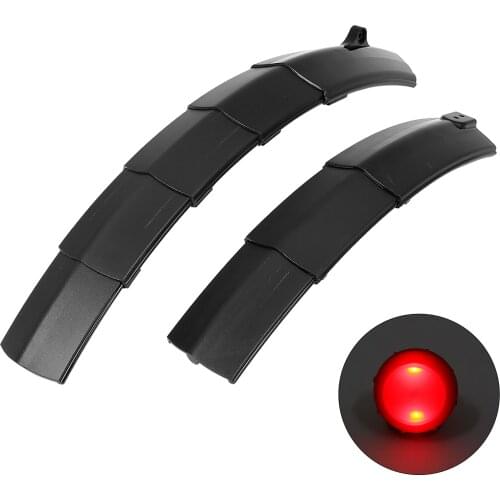 2Pcs 26 Inch Adjustable Front Rear Retractable Bike Fender Set Mudguard Mountain Bike With LED Taillight Bicycle Accessories