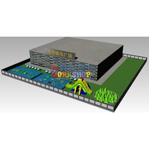 L type inflatable water park Community City Square Mobile Water Playground