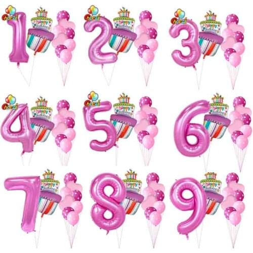 Cartoon Figure Ballons helium balloons Birthday party decor Anniversary Decorations foil Globos Baby Shower Dot latex Balloons