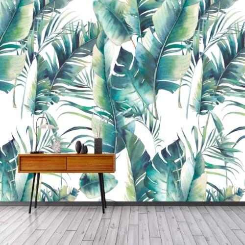 Custom Banana Leaf Mural Wall Covering Living Room Bedroom Dining Room Wall Decor Waterproof Canvas Painting Photo Wallpaper 3D