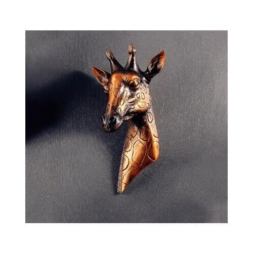 Giraffe wall hanging decoration European creative animal head wall tridimensional decoration living room style hanging piece Ret