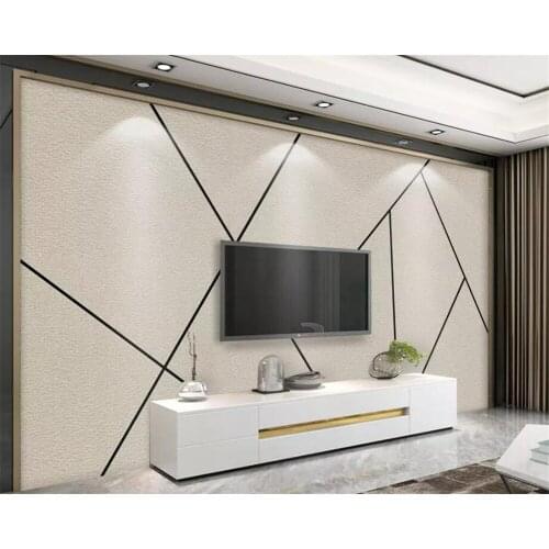Beibehang Custom wallpaper 3D mural photo Nordic minimalist personality abstract geometric line square TV background wall