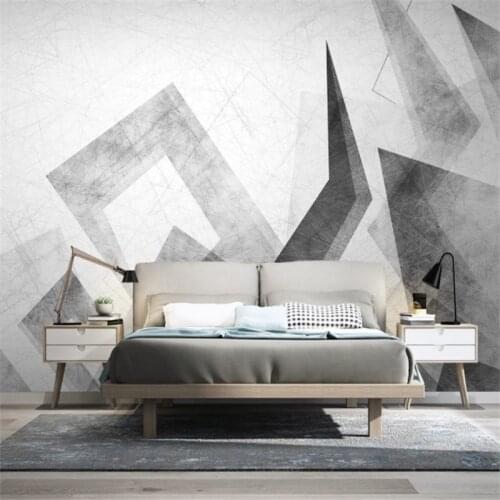 Custom Mural Wallpaper Modern Minimalist Gray Urban Geometric TV Background Wall Painting