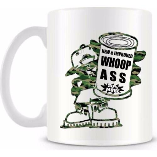 2020 New Improved Whoop Ass funny novelty travel mug Ceramic white coffee tea milk cup Personalized Birthday Christmas gifts