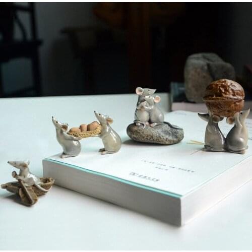 New Years Little Mouse Cute Decoration Zodiac Creative Mini Micro Landscape Mascot Doll Decoration Gift Birthday Resin