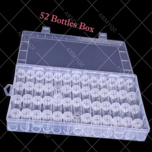 New 52 Bottles Diamond embroidery diamond painting tool! Daimond transparent plastic storage box, jewelry Drill Storage Box Gift