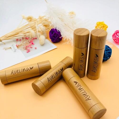 Wholesale lipstick tube bulk 3ml 5ml bamboo lipstick tube container lipstick tube container set lip scrub container