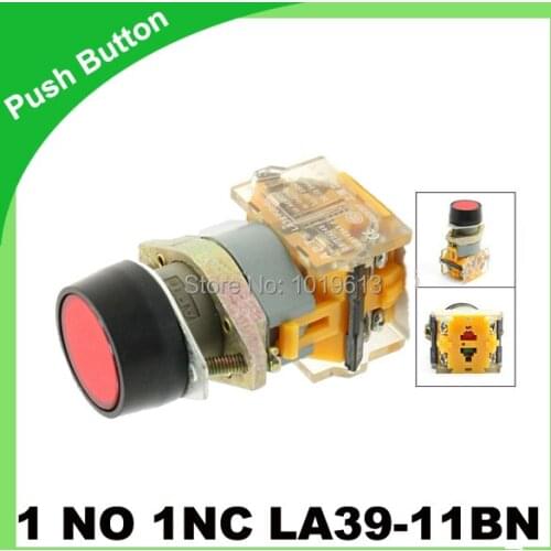 Orange Sign Momentary Press Push Button Switch Non Lock 22mm 1 NO N/O 1 NC N/C