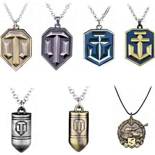 Game World Of Tanks Necklace Tanks Flag Calm Medal Pendant 3D Bullet Shape Pendant Metal Figure Toy Play Accessories