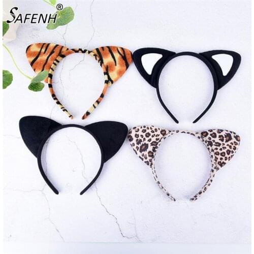 Leopard Plush Headband Cute Cat Ear Hair Accessories For Women Girls Headwear Easter Dance Party Fantastic Hairband