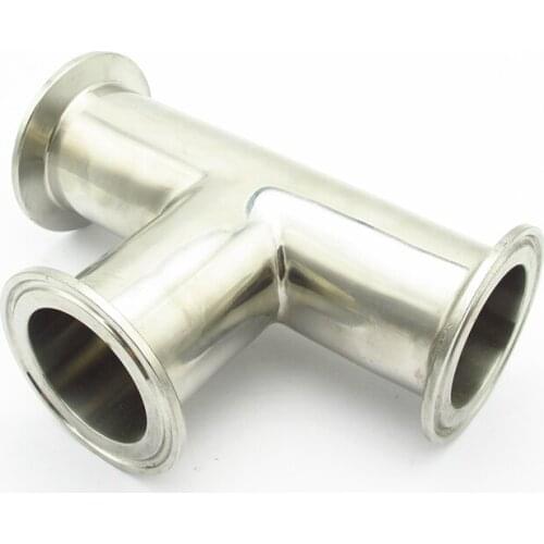 45mm OD 304 Stainless Steel Sanitary Ferrule Tee Connector Pipe Fitting For Home Brew Homebrew Fit 2" Tri Clamp