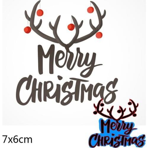 Metal Cutting Dies MERRY CHRISTMAS New for decor card DIY Scrapbooking stencil Paper Album template Dies 70*60mm