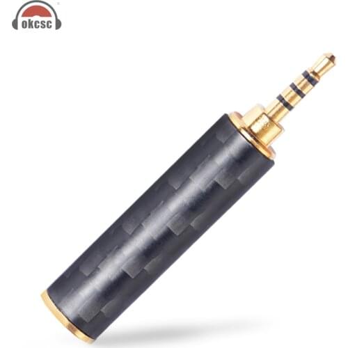 OKCSC Earphone Plug 4.4mm/3.5mm/2.5mm Male Adapter to 2.5mm/3.5mm Female Balanced Carbon Fiber Headphone DIY Accessory for SONY