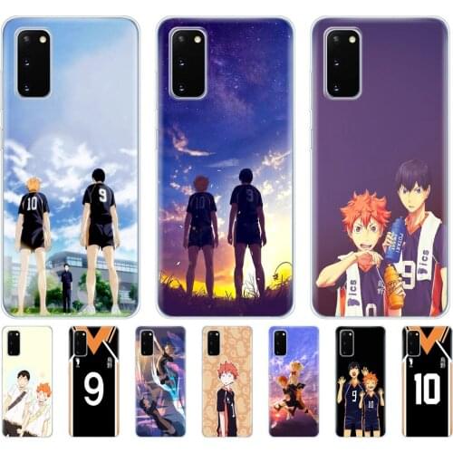 Silicon cover case for samsung galaxy S20 PLUS Ultra S10 lite cover for samsung note 10 plus lite Haikyuu Hinata attacks Anime