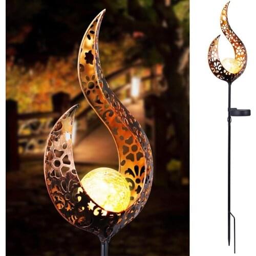 Led Solar Flame Licht Metalen Led Tuin Licht Vlam Effect Lamp Waterdichte Outdoor Verlichting Landschap Lights Solar Decoratieve