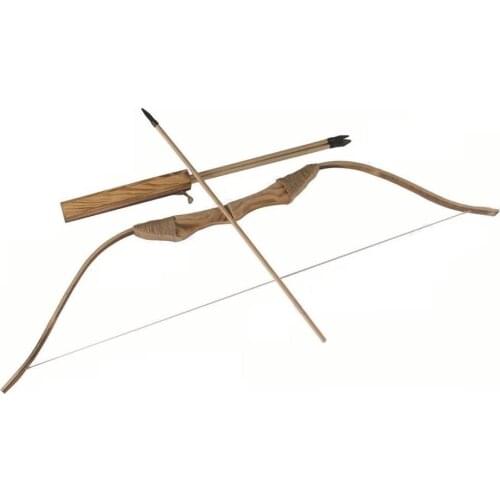 Traditional Wooden Bow With 3 Arrows And Quiver Kids Toy Archery Bow DIY Set/Kit