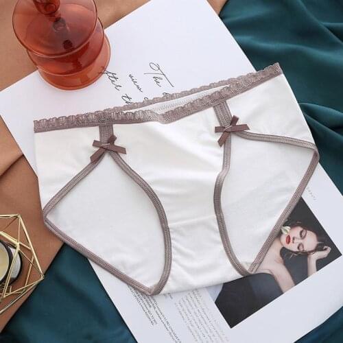 Womens Sexy Underpants Lace Panties Fashion Girls Comfort Briefs Mid Waist Seamless Bow hnot Underwear Female Lingerie