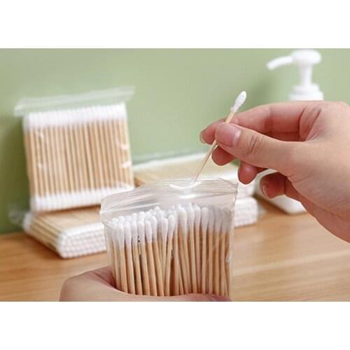 1 Bag Cotton Swab Eco-friendly Highly Absorbent Wood Disposable Beauty Makeup Swab for Home