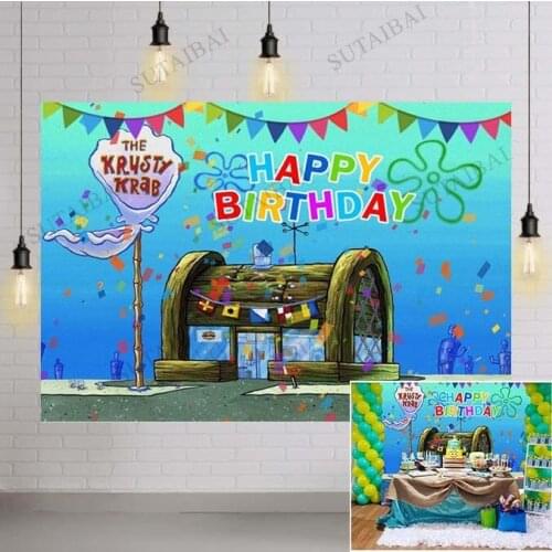 Photography Backdrop Children Happy 1st Birthday Party Decorations Banner Photo Background Vinyl Baby Shower Booth Studio Props
