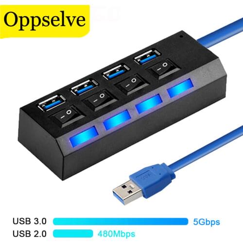 High Speed USB Splitter Converter with Seperate Switch Plug ON/OFF HUB USB 3.0 4 7 Ports Adapter USB C HUB OTG Adapter Powered