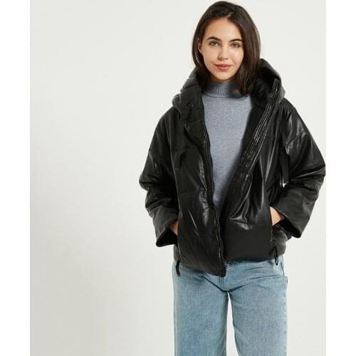 Womens Cotton Jacket 2021New Fashion Loose Hooded Parka Overcoat Solid Warm Black Ladies Streetwear Waterproof Parkas Autumn