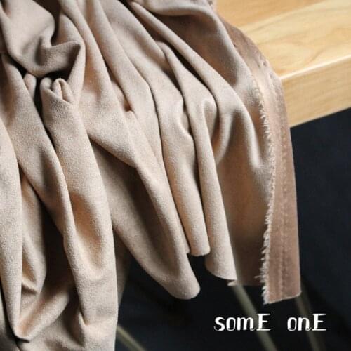 Suede Fabric Camel Faux Suede Fleece DIY Sofa Pillow Decor Autumn Winter Coat Clothes Dress Designer Fabric 0.3mm