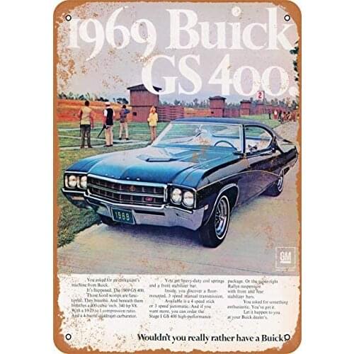12 x 16 inches Metal Vintage Funny Tin Sign 1969 Car Art GS 400