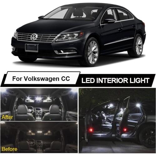 13pcs White Canbus Interior LED Dome Map Reading Light Kit For Volkswagen VW CC 2012-2017 Vehicle Bulb Indoor Auto Lamp Parts