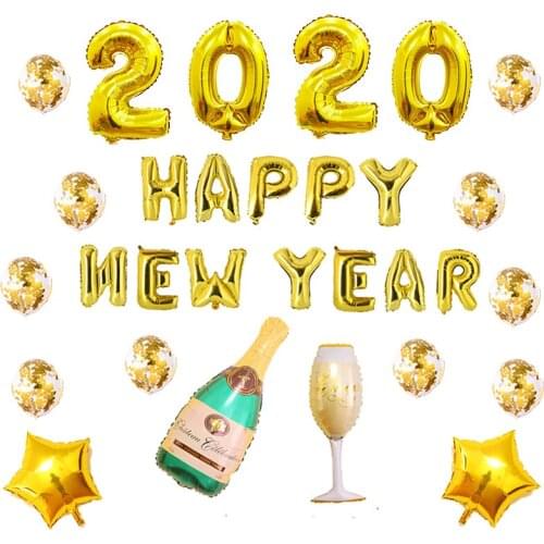 16 Inch Happy New Year 2020 Eve Party Decor Letter Foil Balloons Christmas Decorations For Home Gold/Sliver/Rose Gold