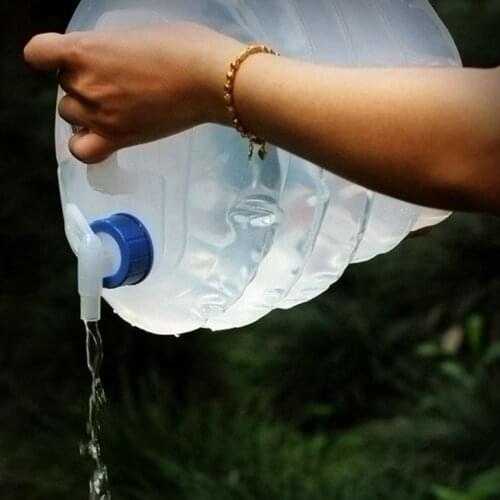 3/5/8/10/15l Outdoor Clear Car Collapsible Water Bucket Kettle Bottle with Tap Outdoor Picnic Accessories