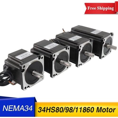 34HS8040 9850 11860 CNC stepper motor 8.0 N.m D-14mm Nema 34 stepping cnc motor for CNC engraving machine high torque